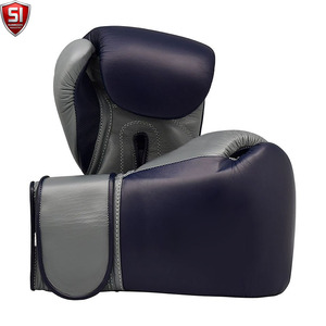 Gants de boxe professionnels en cuir, extensibles et respirants, avec sangle de poignet réglable, équipement de combat MMA - Product Image 1