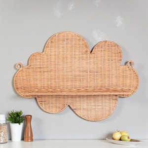 Étagères décoratives en rotin, étagère murale pour livres, étagères murales suspendues, accessoire pour la maison - Product Image 6
