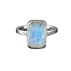 Rainbow Moonstone Adjustable 925 Sterling Silver Classic <b>Ring</b> - Product Image 5