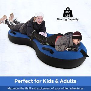 Slittino Gonfiabile Blu per 2 Persone in PVC e HDPE per Bambini, per Attività Invernali all'Aperto - Product Image 6