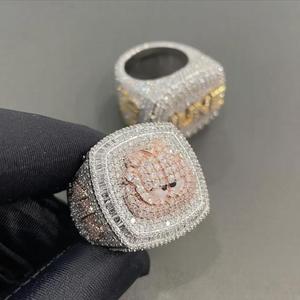 VANDANA CREATION Premium 925 Sterling <b>Silver</b> Bezel Set Moissanite Hip Hop Bridal Wedding Engagement <b>Ring</b> <b>for</b> Women <b>Men</b> - Product Image 2