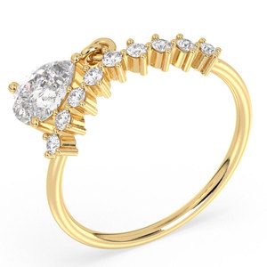 Bagues de fiançailles REYES au design élégant en or massif 14 carats avec moissanite certifiée GRA pour femmes, bijoux de luxe pour mariage et anniversaire - Product Image 3