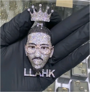 Colgante Hip Hop Iced Out de Plata de Ley 925 con Rostro de Hombre, Chapado en Oro, VVS, Moissanita Personalizada - Product Image 4