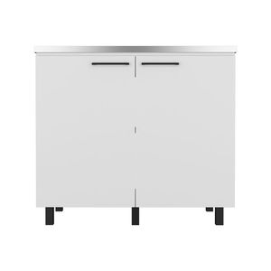 Mobiletto da cucina Burwood bianco con lavello integrato - Product Image 5