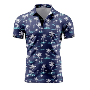 Unisex Short Sleeve Floral Print for Shirt Turn-<b>down</b> Collar Breathable Cotton Summer Casual Top Front Logo Hawaiian Style - Product Image 2
