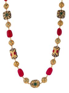 Collier simple en perles d'imitation victoriennes rouges et pierres semi-précieuses, plaqué argent, bijoux de créateur, idéal pour un anniversaire (vente en gros) - Product Image 3