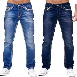 Nouveau Jean Skinny Streetwear Tendance pour Homme – Jean en Denim Bleu Extensible avec Fermeture Éclair, Coton Respirant, Prix de Gros - Product Image 3