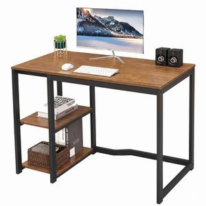 Escritorio de Computadora en Forma de L Drake Industrial de 120 cm con Estantería, Marco con Recubrimiento en Polvo, Mesa de Estudio de Madera para Oficina - Product Image 6