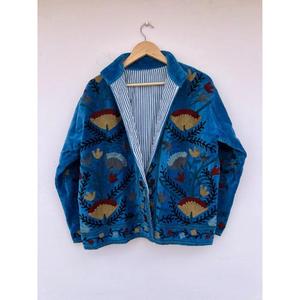 Stylish Premium Quality Autumn/Winter Eco-Friendly Cotton Velvet Embroidered Vintage Floral Suzani Style Bohemian Reversible - Product Image 3