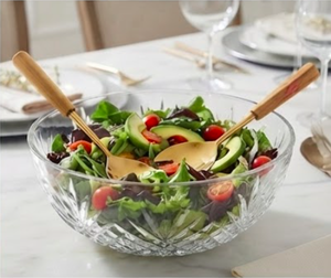 Wooden Handle Sleek Matte Gold Finished Stainless Steel Salad <b>Server</b> Perfect For Restaurants Hotel And Resort - Product Image 5