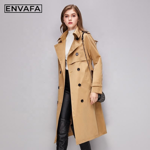 Manteau Trench Classique Long Imperméable Ceinturé pour Femme, Style Décontracté et Élégant, Double Boutonnage, Veste Détection Chic, Meilleures Ventes - Product Image 2