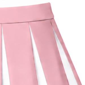 Falda Deportiva Plisada Rosa Claro Personalizada por el Fabricante, Disfraz de Baile para Mujer, Uniforme Deportivo con Diseño de Rayas Blancas - Product Image 4