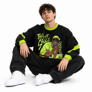 Polyester/Cotton Tech Fleece Breathable Casual Heavyweight Jersey Regular Fit Crewneck 370gsm Winter Drop Hoodie Men Sweatshirts - Product Image 5