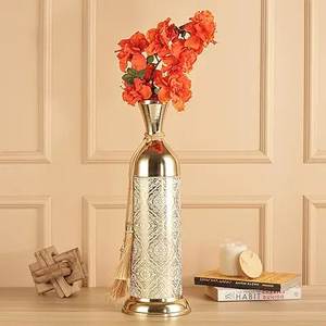 Vase de sol en aluminium fait main, porte-fleurs décoratif en métal pour la décoration de maison de luxe, hall d'hôtel, réception de bureau, intérieur de mariage - Product Image 2