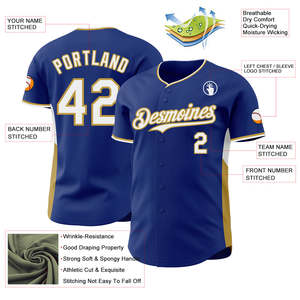 Maillot de baseball bleu or le mieux noté, en tissu mesh performant, personnalisation de la marque d'équipe, production rapide, qualité export, vêtements de sport - Product Image 3