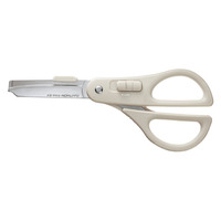 Ciseaux portables Kokuyo 2 voies en acier inoxydable, bord lisse, multi-usages, pour bricolage, lame sans colle, gris clair, Japon (HAKO AKE)