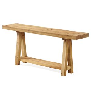 Mesa Consola de Madera Maciza con Estante de Entrada para Sala de Estar, Pasillo y Uso junto al Sofá - Product Image 5