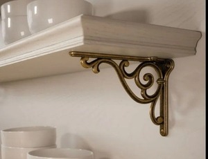 Corrosion Resistant Brass <b>Shelf</b> Bracket for Bathroom Kitchen Wooden <b>Floating</b> <b>Shelf</b> Mounting Hardware Accessories Worldwide - Product Image 1
