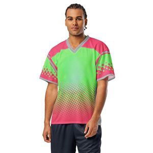 Camiseta de Manga Corta con Cuello en V para Hombre, Talla Grande, Estampado por Sublimación, Verde y Rosa, Transpirable, Informal - Product Image 5