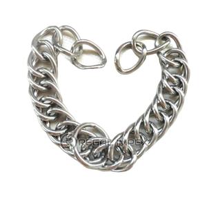 Chaîne gourmette à double maillon 23cm argent acier inoxydable pour chevaux animaux de compagnie utilisés mèches vente en gros équestres maréchal fournisseur Regal - Product Image 1