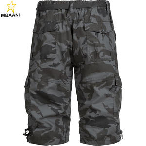 Shorts cargo pour homme, coupe décontractée 3/4, shorts de course pour homme, 7 poches, taille élastique, shorts de randonnée en coton - Product Image 3