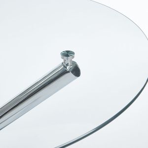 Set da Pranzo Mid-Century 1+4,5 Pezzi con Tavolo con Gambe in Metallo per 4-6 Persone, Piano in Vetro, Tavolo da Pranzo con Base a Piedistallo per Sala da Pranzo - Product Image 4