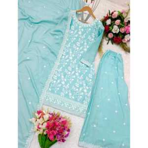 Top de fiesta hermosa para mujer-Conjunto Palazzo y Fancy Dupatta - Product Image 3