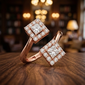 Anillo de compromiso y aniversario de oro macizo de 14K con diamante redondo brillante cultivado en laboratorio para mujer, regalo de moda - Product Image 3