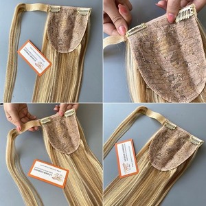 Factory Direct 30-Inch Virgin Vietnamese Remy Human <b>Hair</b> <b>Extensions</b> Double Drawn Cuticle Aligned <b>Pony</b> Tail Bundles - Product Image 4