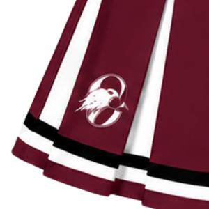 Jupe plissée bordeaux personnalisée pour femmes, uniforme de danse de compétition, tenue d'équipe athlétique avec un design plissé élégant - Product Image 5
