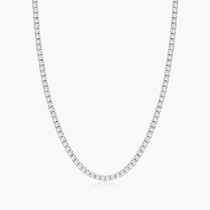 Collier tennis en diamants de laboratoire certifiés IGI 7CTW, or blanc 14 carats, collier de luxe pour femmes, diamants en ligne droite - Product Image 1