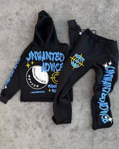 Ensemble de survêtement streetwear de luxe pour homme, sweat à capuche et pantalon brodés, fabrication OEM - Product Image 3