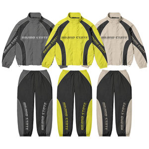 Survêtement de sport respirant en molleton jaune personnalisé |   Vêtements décontractés imperméables et coupe-vent avec logo brodé |   Fabricant OEM pour hommes - Product Image 1