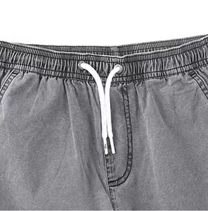 Shorts en jean décontractés d'été pour hommes, 100% coton, délavés à l'acide, avec logo personnalisé, de haute qualité, style vintage, écologiques et respirants - Product Image 3