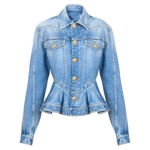 Denim Long Sleeve Slim Fit Jacket Women Fashion Plus Size denim Jackets for Women high quality customized for OEM - Product Image 1