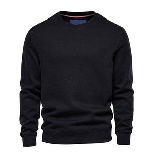 Men's <b>Black</b> <b>Crew</b> <b>Neck</b> Knitted Pullover <b>Sweatshirt</b> Regular Fit Casual Autumn Wear - Product Image 6