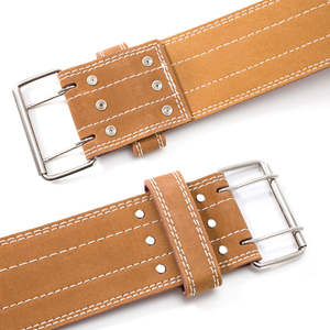 Ceinture de Musculation en Cuir Ajustable avec Levier, Protection Renforcée, Couleur/Logo Personnalisables, Ceinture de Soutien pour Fitness et Haltérophilie, Blanche - Product Image 2