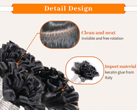 Coloration des pointes d'ongles # Extensions de cheveux blonds ondulés pré-collés 60 U Tips, cheveux vierges Remy avec cuticules, pointe en kératine, vente en gros