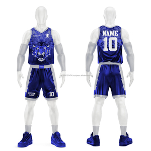 Ensemble de maillots de basket-ball pour hommes, respirant, grande taille, design uni personnalisé, 100% polyester, prix bas - Product Image 4