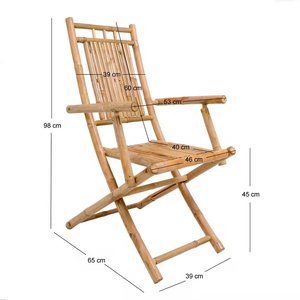 Handmade Bamboo Folding <b>Chair</b> Outdoor Patio Garden <b>Chair</b> Natural Bamboo Furniture for Resort Hotel Wholesale - Product Image 1
