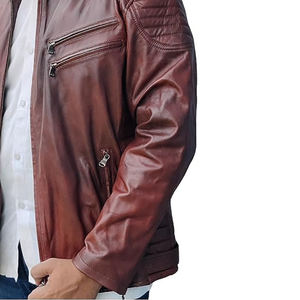 Veste en cuir pour homme avec protection moto en plastique de qualité supérieure, prix de gros, service OEM, logo personnalisé - Product Image 6