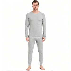 Faible MOQ Nouveauté 2026 Ensemble de sous-vêtements thermiques pour homme à manches longues en Modal/Coton super doux et épais avec empiècements Automne - Product Image 2