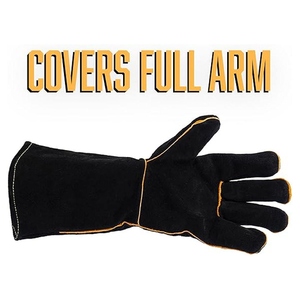 Gants de soudage durables pour hommes, 15,5 pouces, à manches longues, anti-vibrations, antidérapants, résistants à la chaleur, pour la protection des mains lors du barbecue et des grillades - Product Image 4