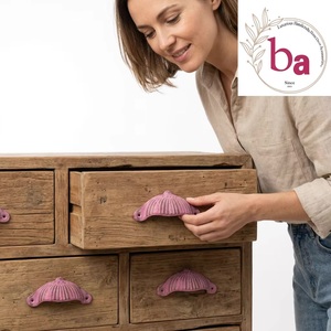 Beads Art Ceramic Furniture Handle Industrial Design Bridge Shape <b>Rustic</b> Pink Eco-Friendly Cabinet Pull for Home Office Decor - Product Image 2