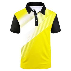 เสื้อกอล์ฟผู้ชายคอปกแข็งแบบมีโลโก้สั่งทำ ผ้าฟลีซ ลายพิมพ์ดิจิตอล ระบายอากาศได้ดี แขนครึ่งตัว ความยาวปกติ สวมใส่สบาย - Product Image 2