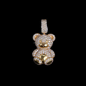 Pendentif Ours en Peluche Moissanite Diamant Givré en Argent Sterling 925 Plaqué Rhodium pour Cadeaux d'Anniversaire Bijoux Hip Hop - Product Image 4