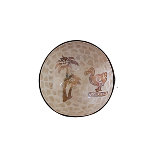 Cuencos de Coco Hechos a Mano Personalizables con Borde de Papel de Aluminio, Diseño Floral Sagrado Zen, Suministro al por Mayor para Minoristas - Product Image 1