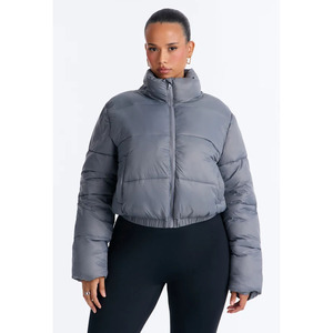 New Design Zip up <b>Waterproof</b> Down <b>Jackets</b> Custom Logo <b>Winter</b> Bubble <b>Jacket</b> <b>Women</b> Crop Padded Puffer <b>Jacket</b> 2026 - Product Image 4