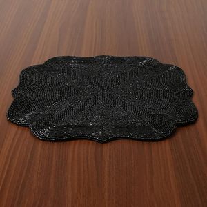 Handmade Modern Glass <b>Beads</b> and Satin <b>Placemat</b> for Dining Table Decoration Home Hotel Banquet Wedding Use - Product Image 5