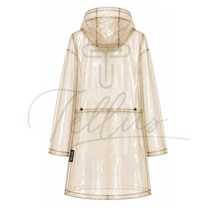 Veste de pluie longue transparente à capuche pour femme, personnalisable, pour l'hiver, utilisation en extérieur, imperméable, séchage rapide, coupe-vent, écologique, respirante - Product Image 2